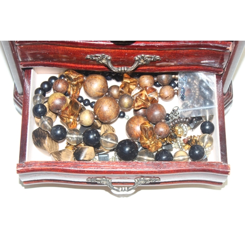 1181 - 2 vintage jewellery boxes containing a large qty of assorted costume jewellery