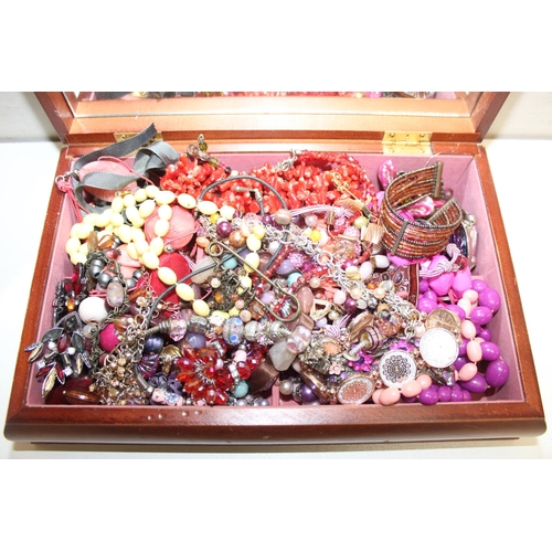 1182 - 2 vintage jewellery boxes containing a large qty of assorted costume jewellery