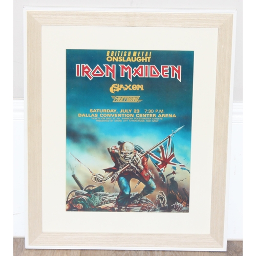 397 - A vintage style Iron Maiden, Saxon & Fastway concert poster for the Dallas Convention Center, approx... 