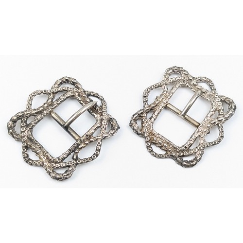 1136 - A pair of antique silver shoe buckles, marked for Birmingham 1894 by Levi & Salaman, each approx 45m... 