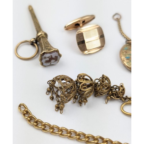 1184 - Qty of assorted high quality gold plated jewellery to inc some antique pieces, to inc a gold plated ... 