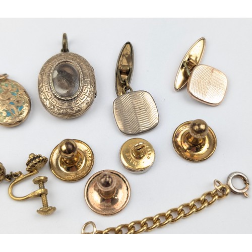 1184 - Qty of assorted high quality gold plated jewellery to inc some antique pieces, to inc a gold plated ... 