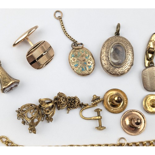 1184 - Qty of assorted high quality gold plated jewellery to inc some antique pieces, to inc a gold plated ... 