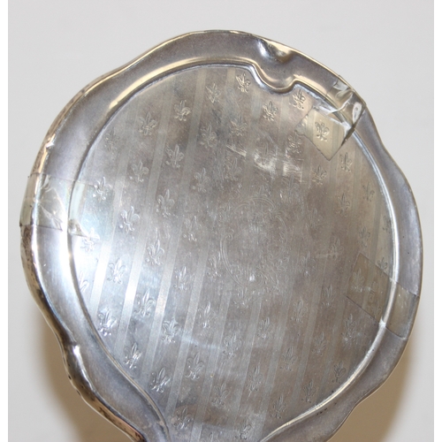 1135 - A vintage silver hand mirror, marked for Birmingham 1910 and confirmed as 925 silver, approx 29cm ta... 