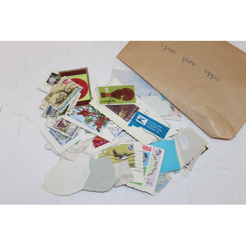 561 - Qty of assorted interesting ephemera to inc early stamps and postal covers, an envelope of gold leaf... 