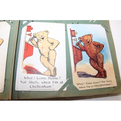 576 - An antique postcard album and contents to inc many early 20th century humorous cards