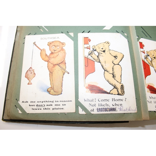 576 - An antique postcard album and contents to inc many early 20th century humorous cards