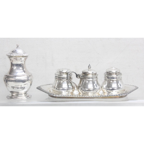 1141 - Qty of assorted interesting silver plated items to inc knife rests, cruet sets, christening mug etc,... 