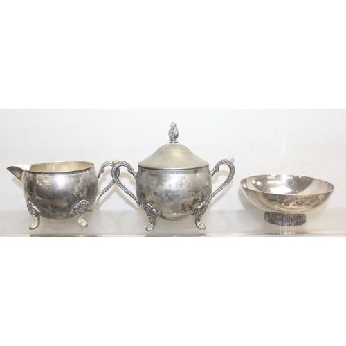 1142 - Qty of assorted interesting antique and later silver plate and other metalware to inc a silver plate... 