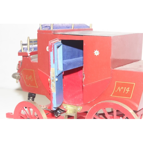 1541 - A superb quality vintage scratch built wooden model of a Victorian Royal Mail carriage or coach, wit... 