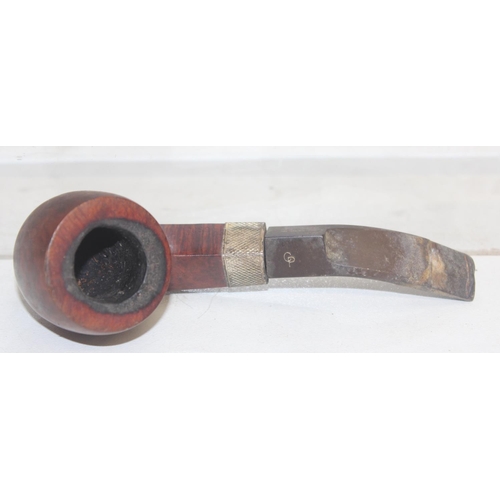 1542 - Qty of assorted smoking pipes, cigars and other smoking related collectables to inc a silver mounted... 