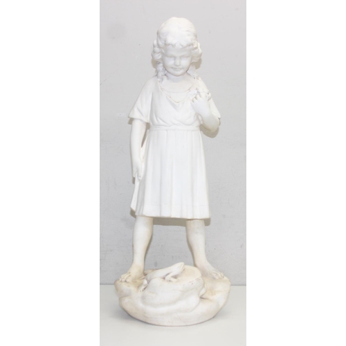 1688 - A vintage painted plaster bust of a clown by Austin Productions and a large plaster figure of a girl... 