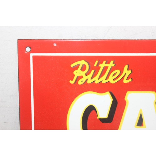 411 - A vintage style Campari enamel advertising sign, approx 51cm x 21cm