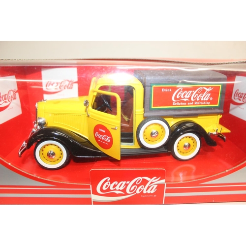 616 - 4 Coca-Cola advertising scale model vehicles in original packaging