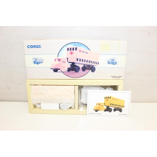 619 - Assorted  boxed Corgi collectable scale model vehicles to incl Scammell Scarab Rail Freight 97910, T... 