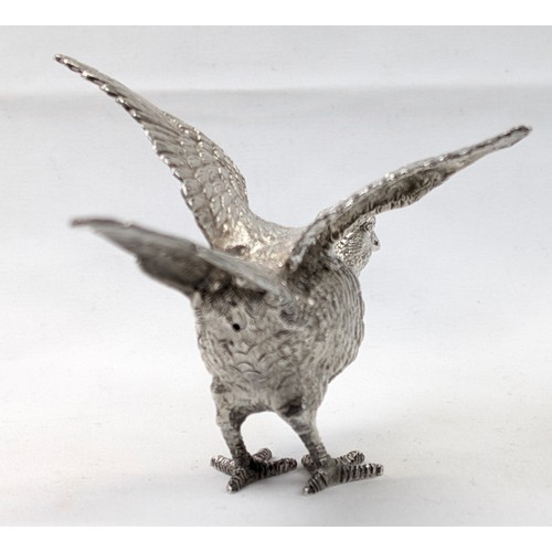 1024 - A pair of superb quality cast silver pheasants by Asprey & Garrard, each marked for London 2000 by A... 