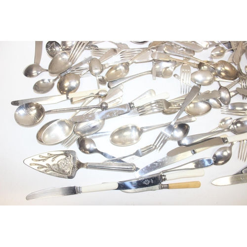 1139 - Qty of assorted antique and later silver plated and other cutlery, approx 6.6kg gross