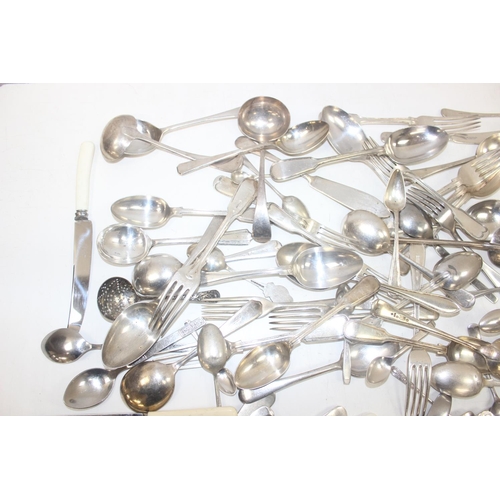 1139 - Qty of assorted antique and later silver plated and other cutlery, approx 6.6kg gross