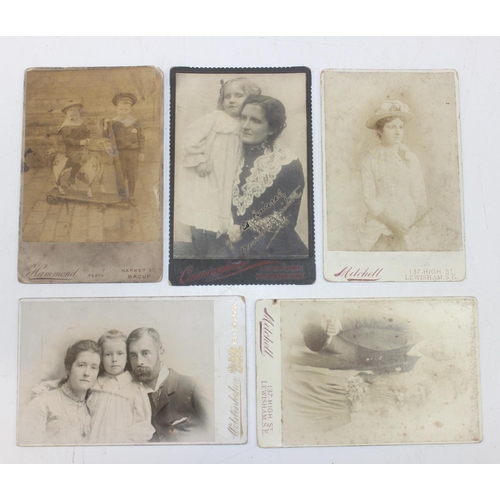 575 - Qty of assorted antique Victorian and later photographs and CDV cards etc, to inc military and a Vic... 