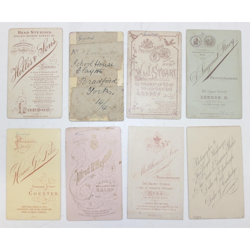 575 - Qty of assorted antique Victorian and later photographs and CDV cards etc, to inc military and a Vic... 