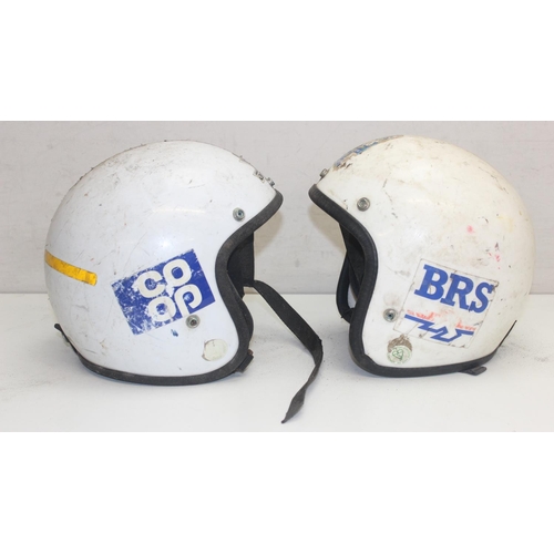 740 - 7 assorted vintage motor racing helmets to inc a Kangol Skidmaster, not for use, display only