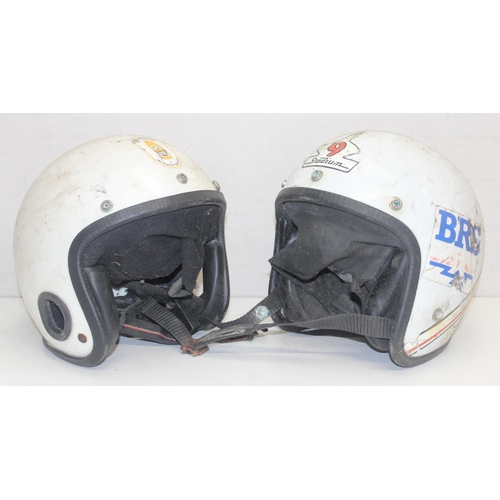 740 - 7 assorted vintage motor racing helmets to inc a Kangol Skidmaster, not for use, display only