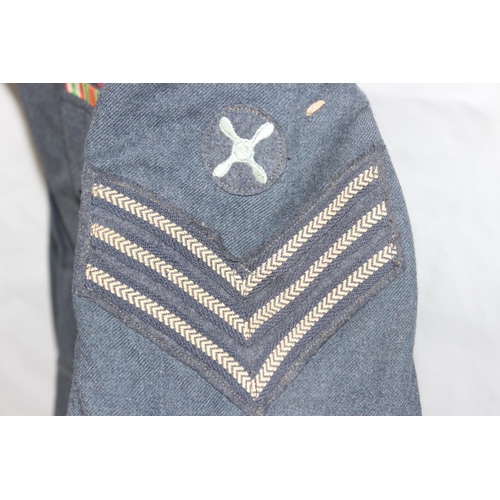 1449P - Qty of assorted RAF related uniform to inc a Corporal battle dress blouse named to 4197288 Wentworth... 