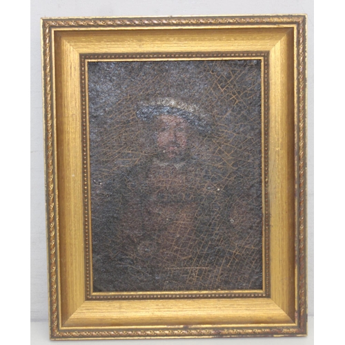 444 - A small vintage oil on board of King Henry VIII, in gilt frame, unsigned, approx 28cm x 23cm inc fra... 