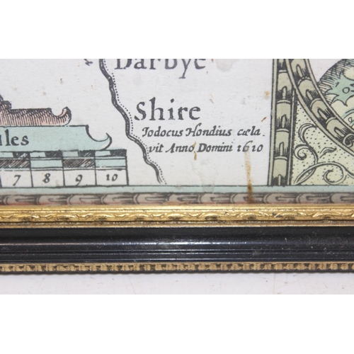 456 - 2 antique style maps after John Speed, Wiltshire and Lancashire, both in black and gilt frames, each... 