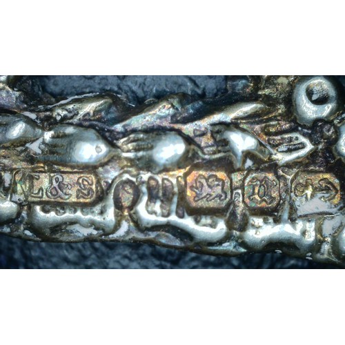 1136 - A pair of antique silver shoe buckles, marked for Birmingham 1894 by Levi & Salaman, each approx 45m... 