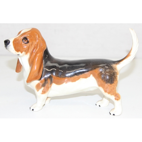 1408 - A vintage Beswick model of a Basset Hound, marked to base, approx 21cm wide