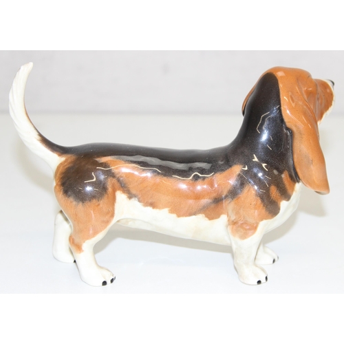 1408 - A vintage Beswick model of a Basset Hound, marked to base, approx 21cm wide