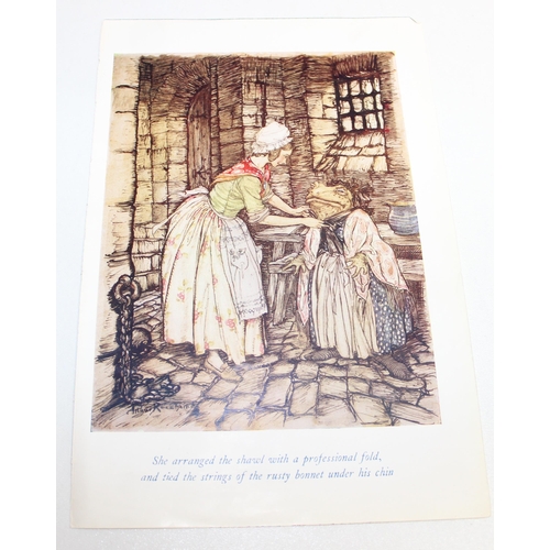 502 - Qty of assorted vintage Arthur Rackham prints, likely book plates, 21 in total, the largest approx 2... 