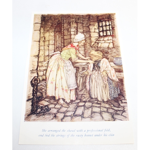 502 - Qty of assorted vintage Arthur Rackham prints, likely book plates, 21 in total, the largest approx 2... 