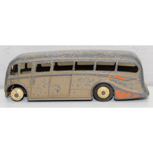 603 - 6 assorted vintage playworn Dinky toys to inc Luxury Coach, 23H Ferrari, 23K Talbot Lago etc