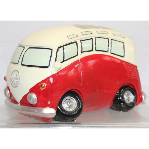 604 - Qty of assorted Volkswagen and VW Camper related collectables to inc many boxed diecast vehicles, to... 