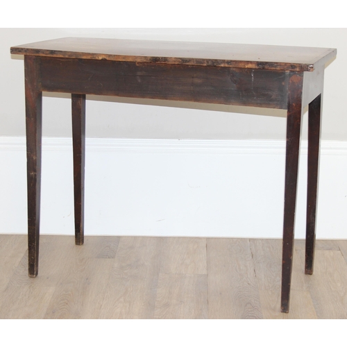 171 - A 19th century Mahogany console table with turned brass handles and single drawer, approx 88cm wide ... 