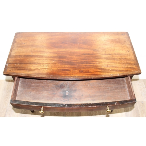 171 - A 19th century Mahogany console table with turned brass handles and single drawer, approx 88cm wide ... 