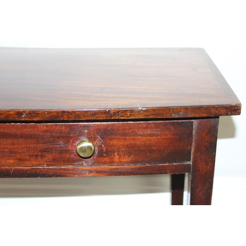 171 - A 19th century Mahogany console table with turned brass handles and single drawer, approx 88cm wide ... 