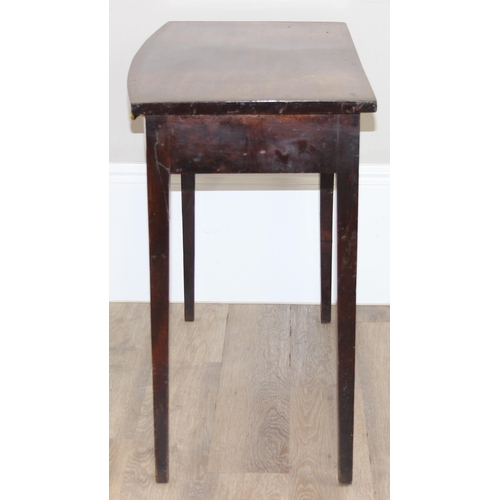 171 - A 19th century Mahogany console table with turned brass handles and single drawer, approx 88cm wide ... 