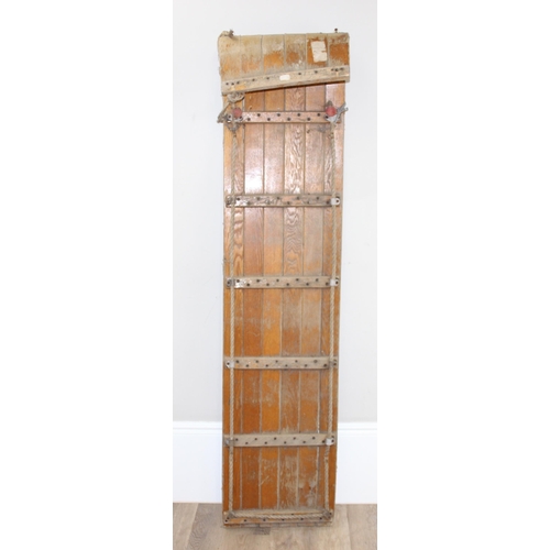 176 - An unusual large vintage bentwood sled or sledge, possibly Ash construction, approx 189cm long x 46c... 