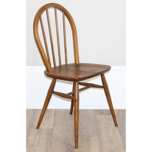 87 - A vintage Ercol hoop back dining chair and a vintage wooden slatted folding table (2)