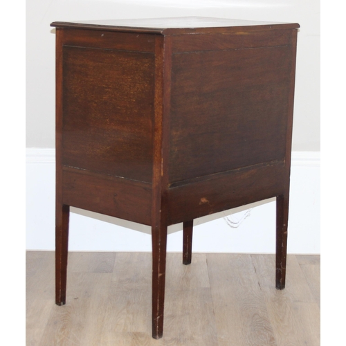 170 - An early 20th century mahogany side cabinet or pot cupboard with drawer by Spillman & Co of London, ... 