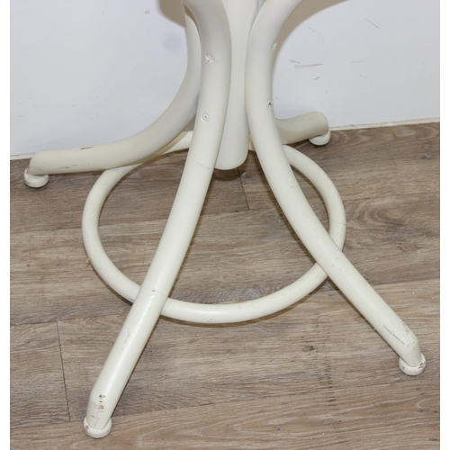 50 - A cream painted bentwood free standing coat and hat stand, approx 190cm tall