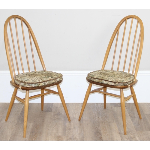 24 - Luciano Ercolani (1888-1976) for Ercol, a set of 6 high hoop back spindle chairs with cushions, beli... 