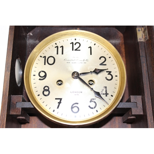 1321 - 2 vintage wooden-cased wall clocks, largest approx 70cm