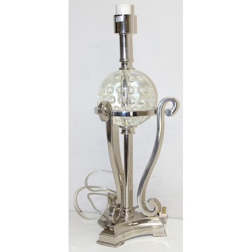 230 - Contemporary chrome and Perspex table lamp by Dar lighting, approx 60cm H