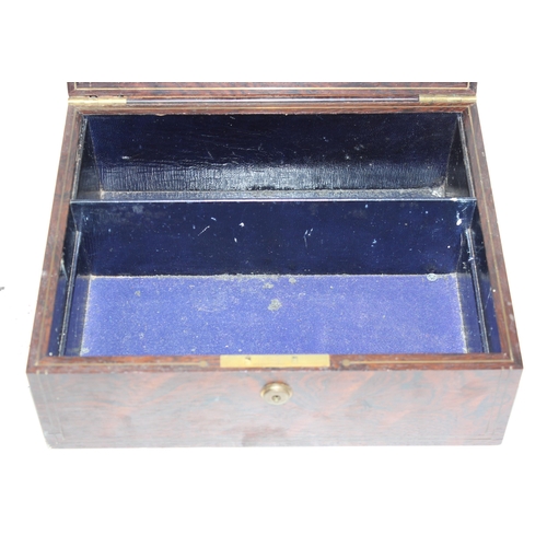 273 - Antique wooden ladies' vanity case/box, with removable trays, approx 29cm x 24cm x 13cm