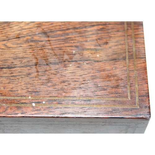 273 - Antique wooden ladies' vanity case/box, with removable trays, approx 29cm x 24cm x 13cm