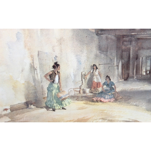 370 - After Sir William Russell Flint (1880 - 1969), print of original watercolour depicting 3 ladies doin... 